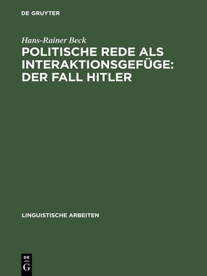 cover image of Politische Rede als Interaktionsgefüge